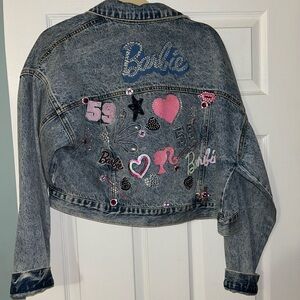 Forever 21 Barbie Jean Jacket with patches & gems. Beautiful condition, Size Lg.